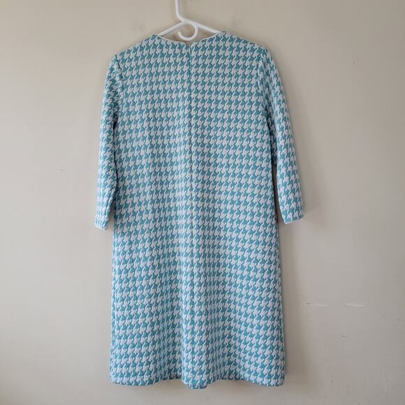 Tyler Boe Kim Jacquard Houndstooth Mint Aqua Dress Size Small - Picture 3 of 8